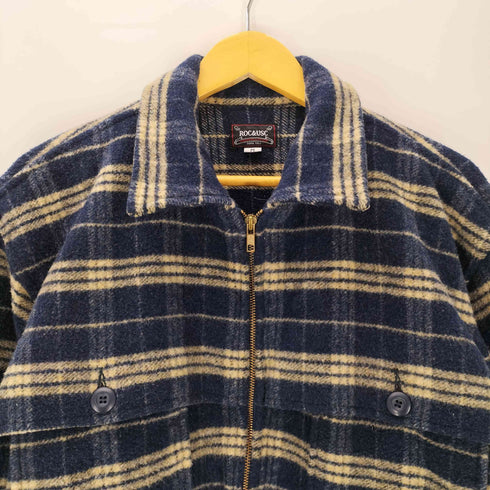 ROC&USC チェック ウール ジップアップ ジャケット ブルゾン メンズ import:M