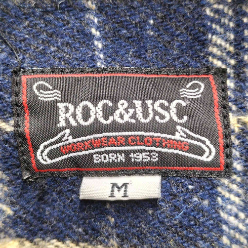 ROC&USC チェック ウール ジップアップ ジャケット ブルゾン メンズ import:M