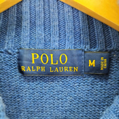 ポロラルフローレン POLO RALPH LAUREN ポニー ハーフジップ リブニット レディース import:M