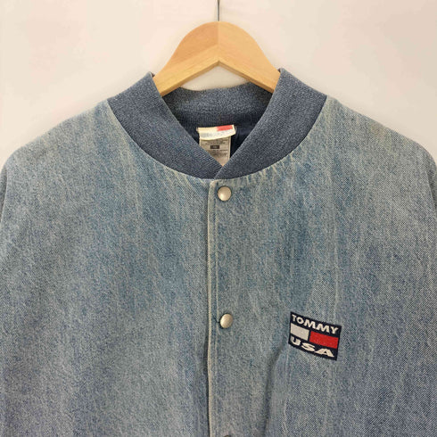 トミーヒルフィガー TOMMY HILFIGER 90S OLD フラッグタグ バーシティ ジャケット スタジャン メンズ import:XL