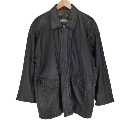 BIG BEAN lamb leather 羊革 レザーカーコート メンズ import:L