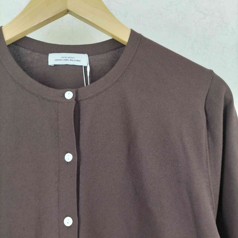 ユナイテッドアローズグリーンレーベルリラクシング UNITED ARROWS green label relaxing コットン ポリエステル クルーネック ニット カーディガン レディース