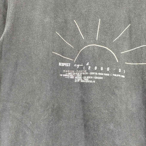 アニエスベーオム Agnes b.homme サンライズ期 白タグ ロゴ S/S クルーネック Tシャツ レディース