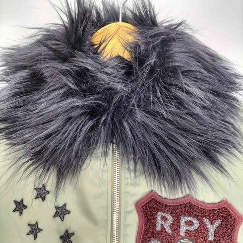 リプレイ REPLAY Fur Hooded Bomber Jacket ファー フーデッド ボンバー ジャケット MA1 Y2K レディース import:S