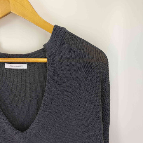 ラウンジドレス Loungedress 和紙天竺 スキッパー ニット レディース FREE