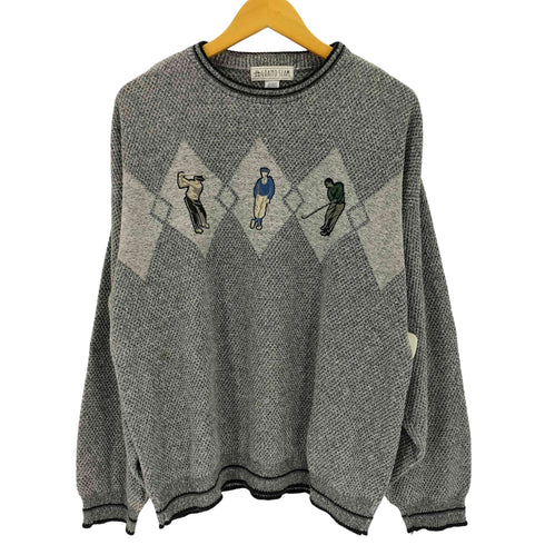 マンシングウェア Munsingwear フロント刺繍 USA製 プルオーバーニット メンズ import:XL