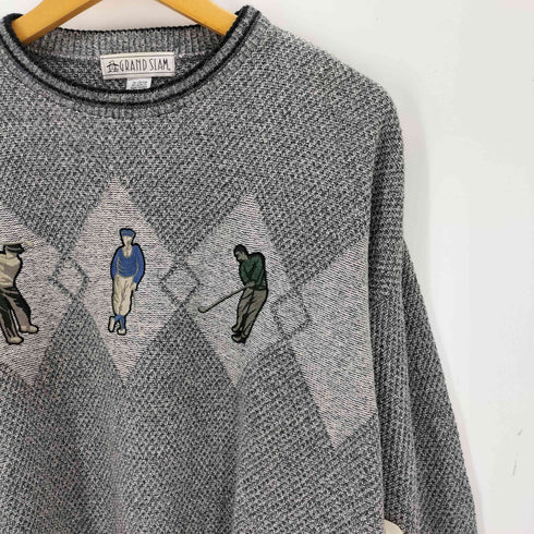 マンシングウェア Munsingwear フロント刺繍 USA製 プルオーバーニット メンズ import:XL