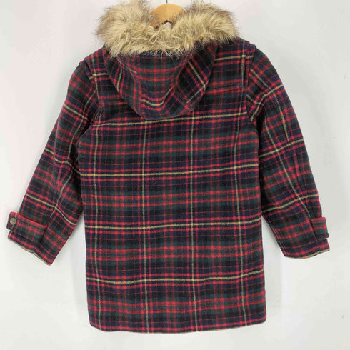 ラルフローレン RALPH LAUREN タータンチェック ファー ダッフルコート レディース 130