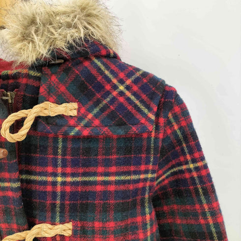 ラルフローレン RALPH LAUREN タータンチェック ファー ダッフルコート レディース 130