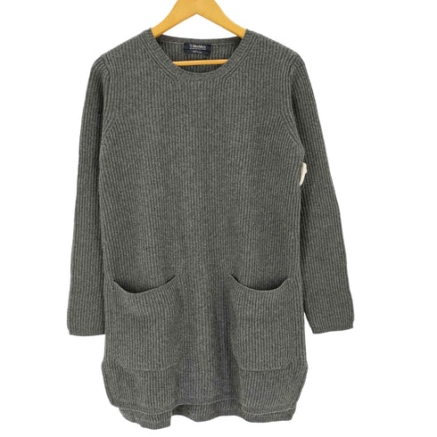 エスマックスマーラ S Max Mara イタリア製 畔編み ポケット付き クルーネック セーター レディース