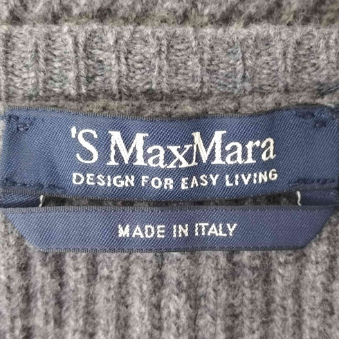エスマックスマーラ S Max Mara イタリア製 畔編み ポケット付き クルーネック セーター レディース