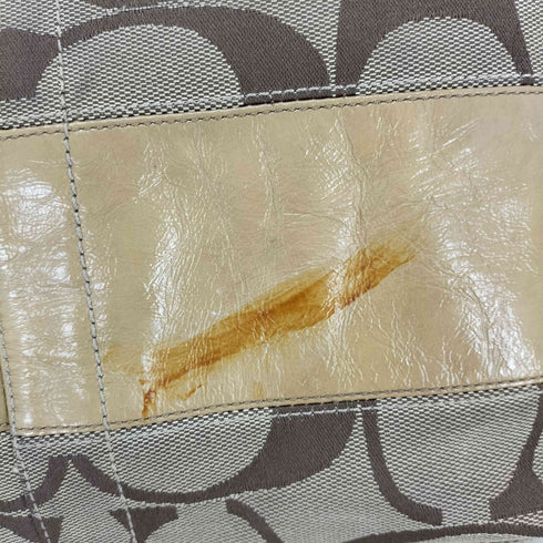 コーチ COACH シグネチャー ロゴ 総柄 レザー切替 キャンバス トートバッグ レディース