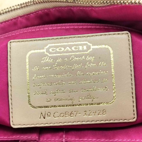 コーチ COACH シグネチャー ロゴ 総柄 レザー切替 キャンバス トートバッグ レディース