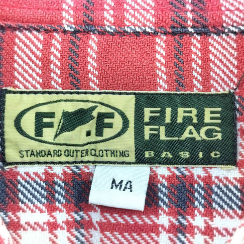 FIRE FLAG レギュラーカラー 長袖 チェック ネルシャツ メンズ MA