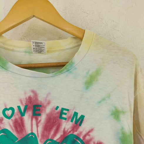 ヘインズ Hanes 00s タイダイ柄 フロントプリント クルーネック 半袖 Tシャツ メンズ L