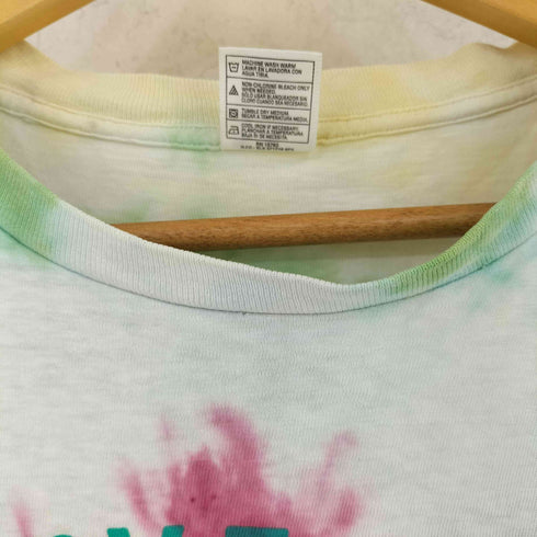 ヘインズ Hanes 00s タイダイ柄 フロントプリント クルーネック 半袖 Tシャツ メンズ L