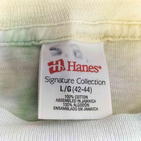 ヘインズ Hanes 00s タイダイ柄 フロントプリント クルーネック 半袖 Tシャツ メンズ L