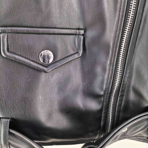 ザラ ZARA フェイクレザー ダブルライダース ジャケット レディース L