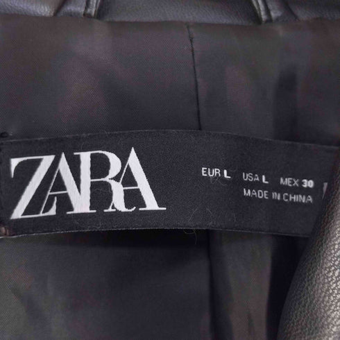 ザラ ZARA フェイクレザー ダブルライダース ジャケット レディース L