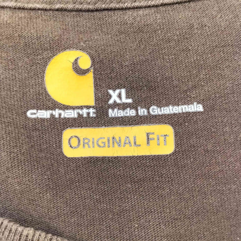 カーハート Carhartt original fit ビッグシルエット ワンポイントロゴ ポケ付き半袖無地Tシャツ メンズ import:XL