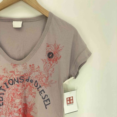 ディーゼル DIESEL フロントプリント Uネック S/S Tシャツ ピチT Y2K レディース