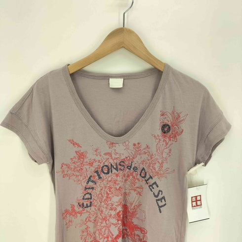 ディーゼル DIESEL フロントプリント Uネック S/S Tシャツ ピチT Y2K レディース