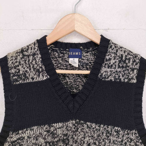 ビームス BEAMS OLD ボーダー ウール ニットベスト メンズ JPN:M