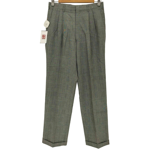 グレンチェック ウール 2タックスウェットパンツ メンズ 79