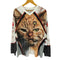 1JINN STUDIO Big Cat Face Print Satin Long Sleev ビッグキャットフェイスプリント サテン ゲームシャツ レディース import:M