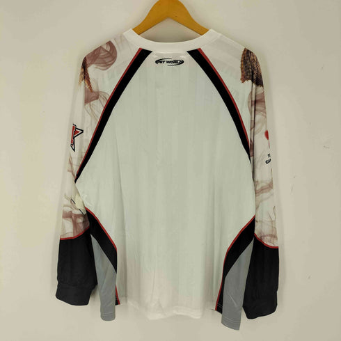 1JINN STUDIO Big Cat Face Print Satin Long Sleev ビッグキャットフェイスプリント サテン ゲームシャツ レディース import:M