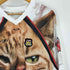 1JINN STUDIO Big Cat Face Print Satin Long Sleev ビッグキャットフェイスプリント サテン ゲームシャツ レディース import:M