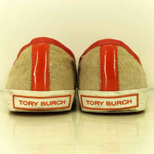 トリーバーチ TORY BURCH SYNTHETIC SOLE 異素材切替 リボン フラットシューズ バレエシューズ レディース 5M