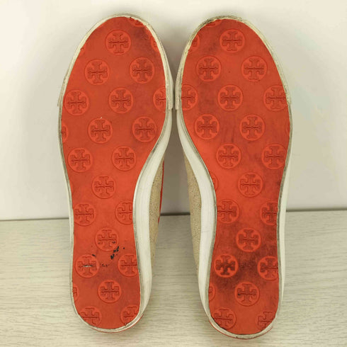 トリーバーチ TORY BURCH SYNTHETIC SOLE 異素材切替 リボン フラットシューズ バレエシューズ レディース 5M