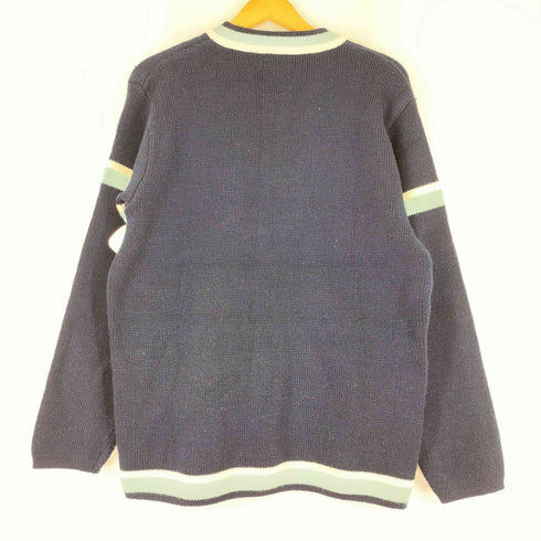 バンズ VANS 90s Vネック ロゴデザイン 刺繍 チルデンニット メンズ import:M