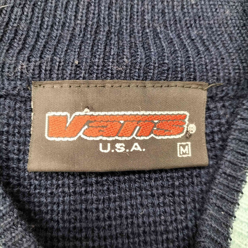 バンズ VANS 90s Vネック ロゴデザイン 刺繍 チルデンニット メンズ import:M