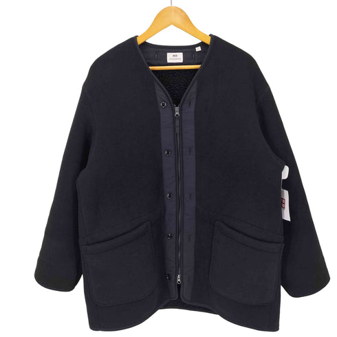 ユニクロ UNIQLO フリース ノーカラー コート メンズ JPN:L