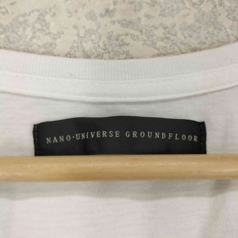ナノユニバースグラウンドフロア nano universe GROUNDFLOOR ガールプリント UネックTシャツ メンズ JPN:M