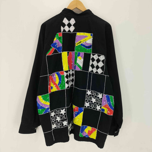80s-90s MODI DENIM スパンコールデザイン スタンドカラージップアップジャケット メンズ JPN:M