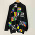 80s-90s MODI DENIM スパンコールデザイン スタンドカラージップアップジャケット メンズ JPN:M