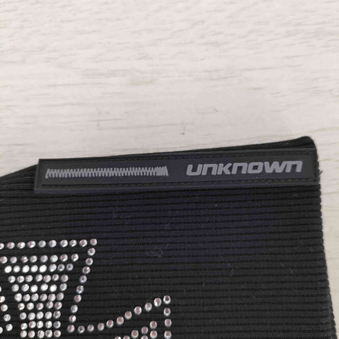 アンノウン UNKNOWN クロスラインストーン リブビーニー Y2K メンズ