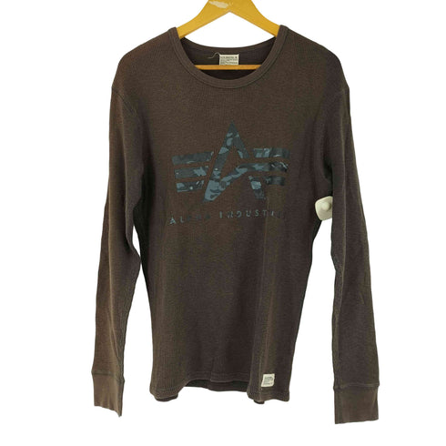アルファインダストリーズ ALPHA INDUSTRIES カモフラージュロゴ サーマルカットソー メンズ JPN:L