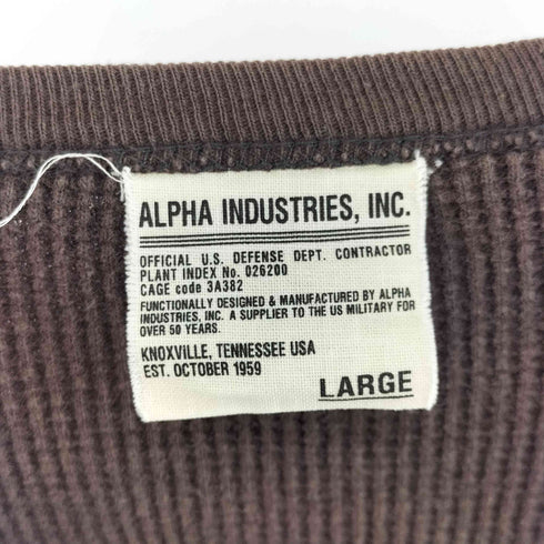 アルファインダストリーズ ALPHA INDUSTRIES カモフラージュロゴ サーマルカットソー メンズ JPN:L