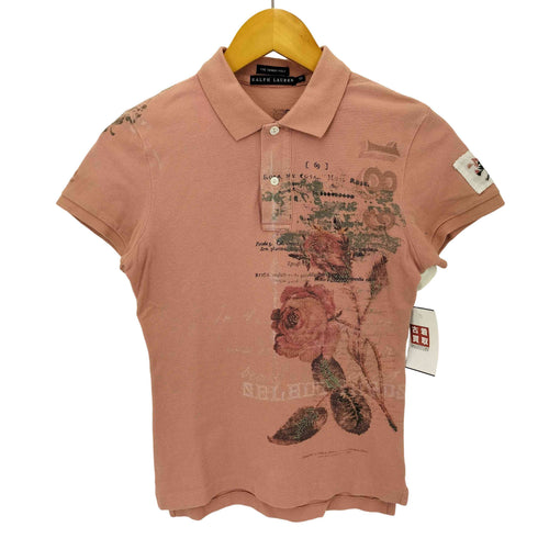 ラルフローレン RALPH LAUREN THE SKINNY POLO フラワーデザイン 半袖 ポロシャツ レディース import:S