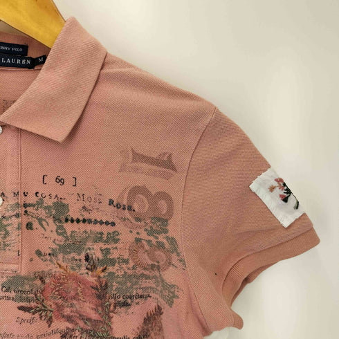 ラルフローレン RALPH LAUREN THE SKINNY POLO フラワーデザイン 半袖 ポロシャツ レディース import:S