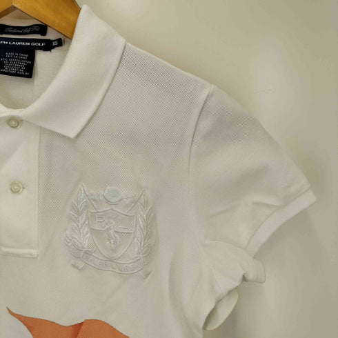 ラルフローレンゴルフ RALPH LAUREN GOLF エンブレム刺繍 プリントデザイン 半袖 ポロシャツ レディース import:XS