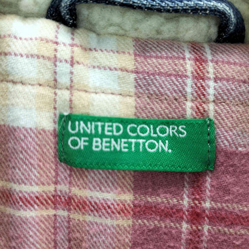 ユナイテッドカラーズオブベネトン UNITED COLORS OF BENETTON 裏地チェック デニムボアジャケット メンズ JPN:M