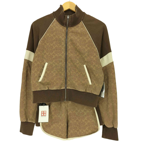 コーチ COACH シグネクチャー ジップアップ スウェットシャツ トラックジャケット ショートパンツ セットアップ レディース トップスM パンツXS