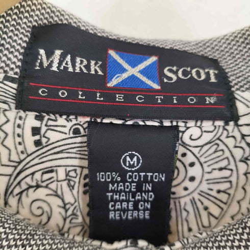 90S MARK SCOT マークスコット ペイズリー柄 半袖 コットン ポロシャツ メンズ M