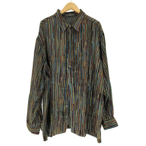 ステイシーアダムス STACY ADAMS 90-00S 総柄 マルチカラー L/S シャツ メンズ 2XL