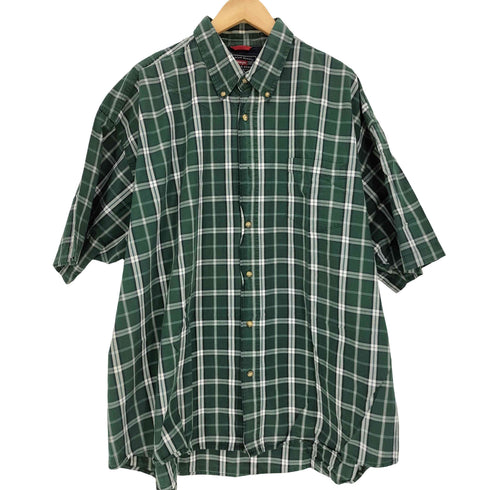 ラングラー Wrangler WRIKLE RESIST タータンチェック S/S ボタンダウン シャツ メンズ 3XL